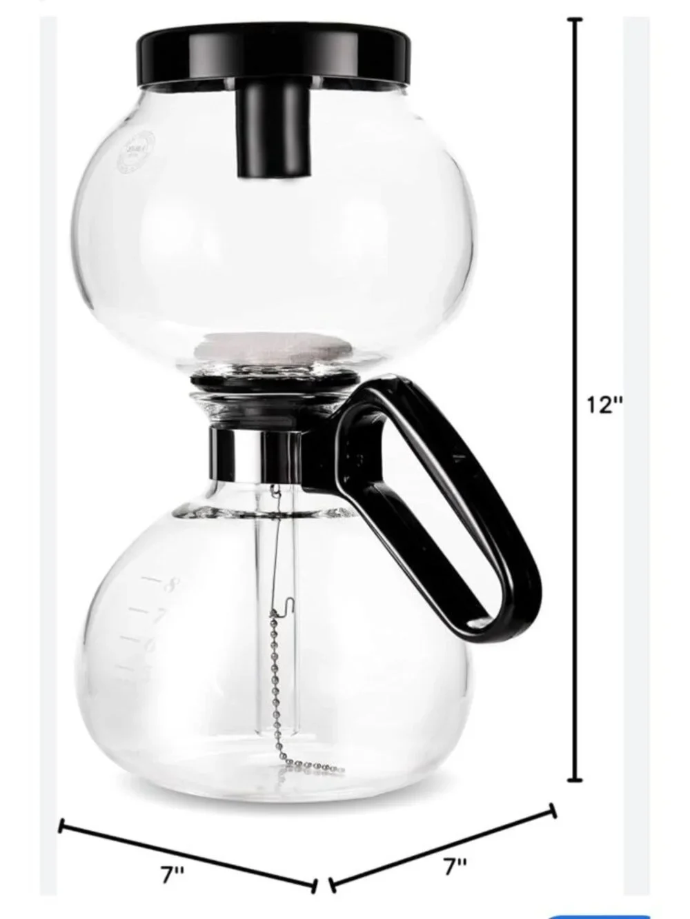 Yama 8-Cup Stove Top Coffee Siphon Brewer Heat-Resistant Glass 32 Oz SY-8